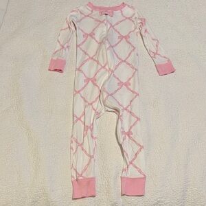 GUC TNBC Pink and White Bows Girls Onsie Pajama Size 2T